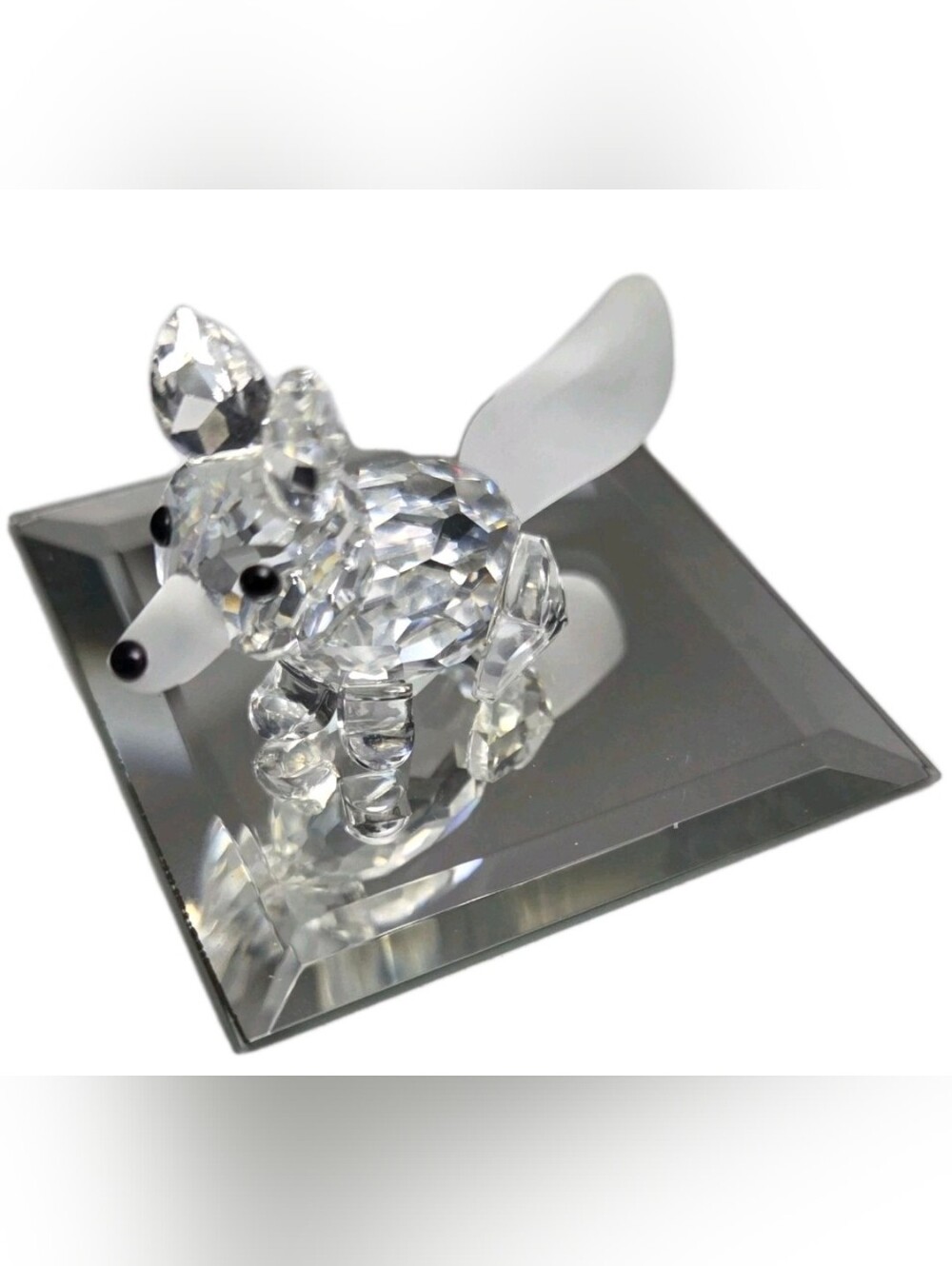 1998 Silver Crystal Vintage Mini Sitting Fox - Retired Figurine (Model 014956)